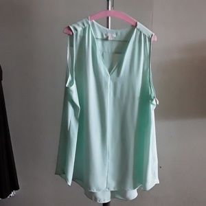 Adorable, sheer, sleeveless hi-lo top